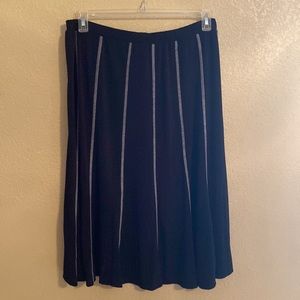“Grace Elements” Black/white striped skirt size XL elastic band waist